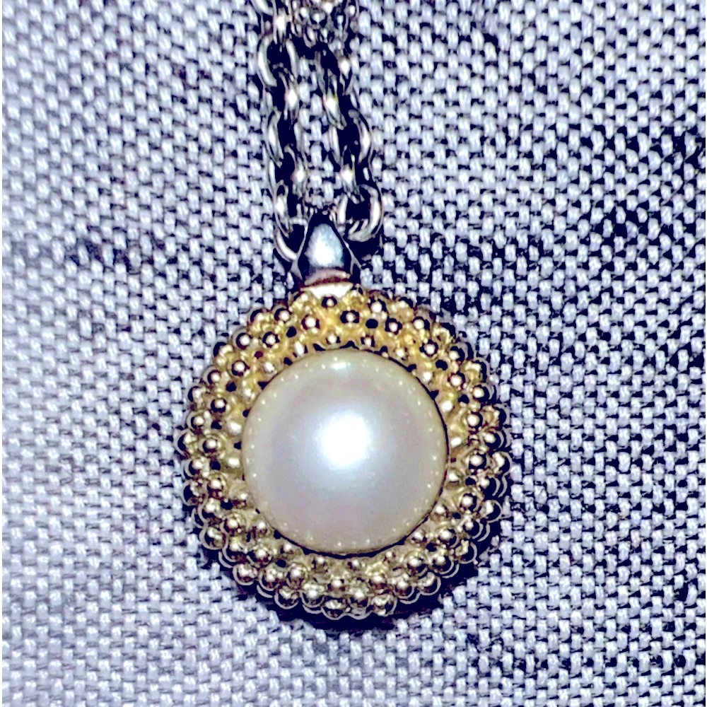 Lagos 18K 925/750 Pearl Necklace Double Sided SS YOU ACTUALLY GET 2 IN ONE